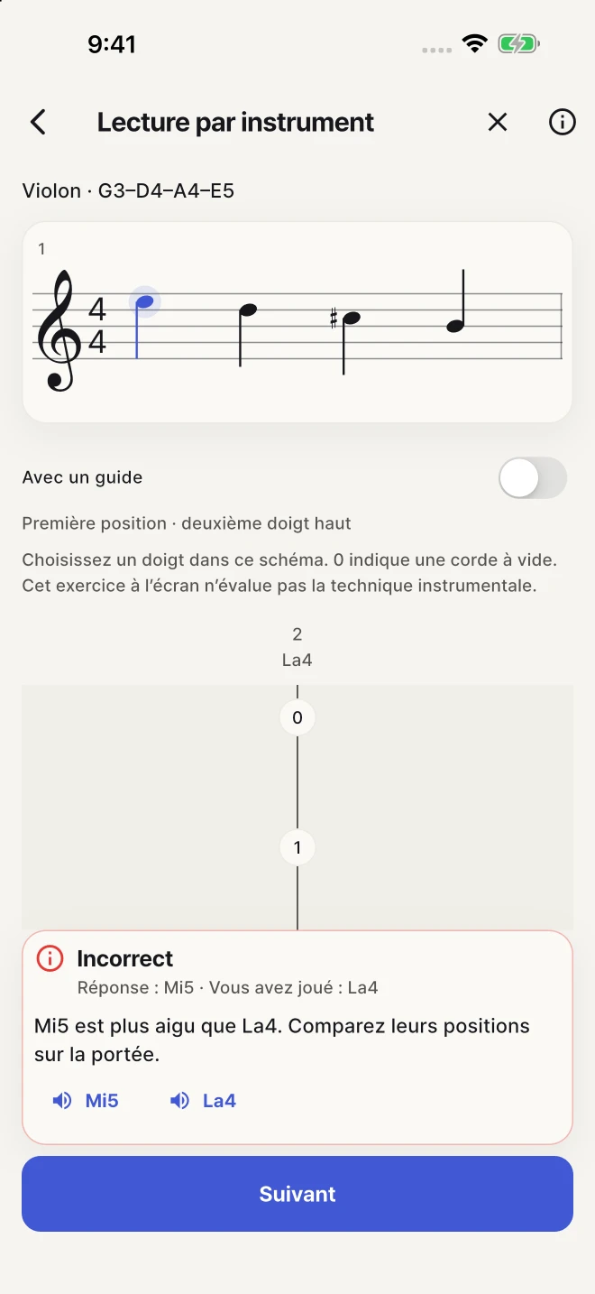 Comparez chaque réponse à la bonne note et reprenez les notes à retravailler.
