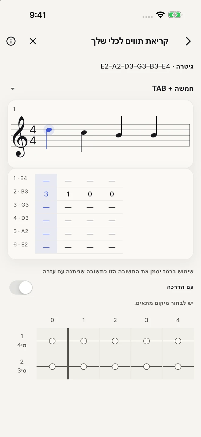מחברים בין התווים בחמשה לקלידי הפסנתר.