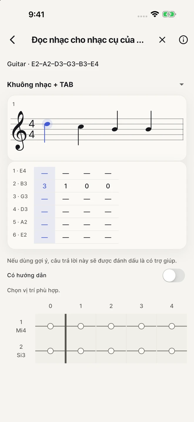 Ghép nốt trên khuông nhạc với phím piano.
