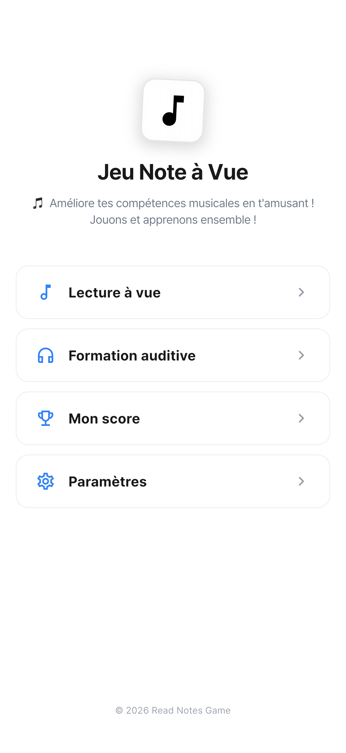 Capture d'écran Jeu de Lecture de Notes 1